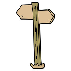 cartoon doodle sign posts