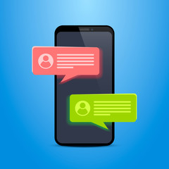 Phone text message chat frame. Vector illustration