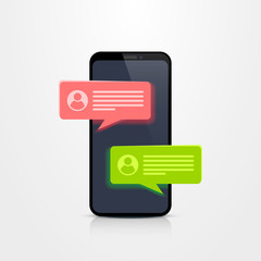 Phone text message chat frame. Vector illustration