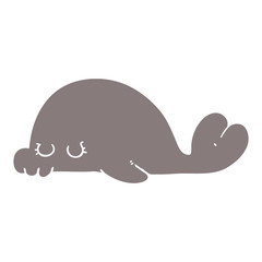 flat color style cartoon seal