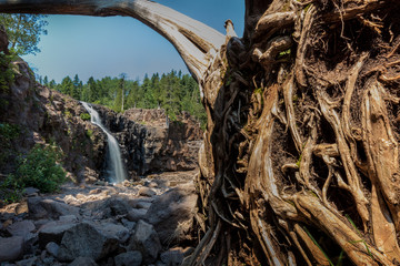 Gooseberry Middle Falls ,Beauty of nature,waterfall on the north shore of Lake Superior in Minnesota