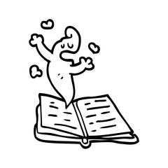 line drawing cartoon ghost story