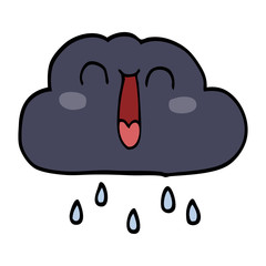 cartoon doodle of a happy rain cloud