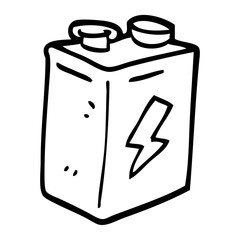 line drawing cartoon battery