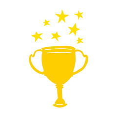 flat color style cartoon sports trophy