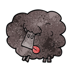 cartoon doodle black sheep