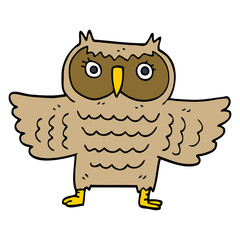 cartoon doodle wise old owl