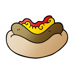 cartoon doodle of a hotdog