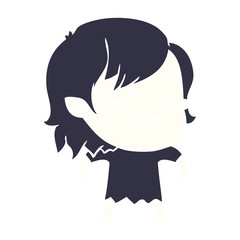 flat color style cartoon undead vampire girl