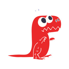 cartoon doodle roaring t rex