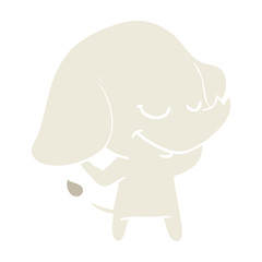 flat color style cartoon smiling elephant
