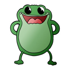 cartoon doodle frog