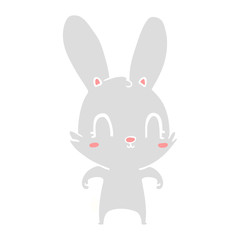 cute flat color style cartoon rabbit