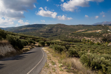 Fototapeta na wymiar Fields and mountains, Crete, Greece
