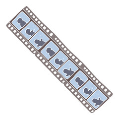 flat color illustration of a cartoon film strip