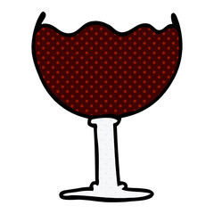 cartoon doodle glass of wine