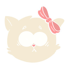 worried flat color style cartoon cat face