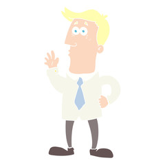 flat color illustration of a cartoon businessman