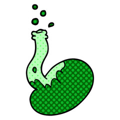 cartoon doodle bubbling chemicals