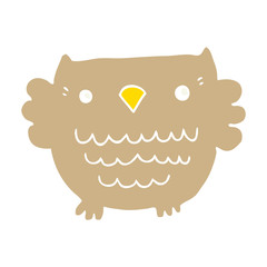 flat color style cartoon owl