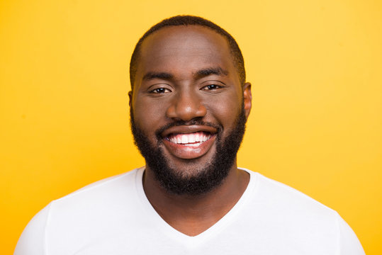 Portrait of handsome attractive manly content cheerful mulato gu