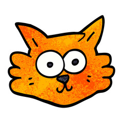 cartoon doodle cat face