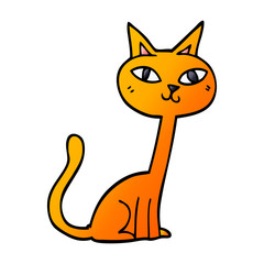 cartoon doodle cat