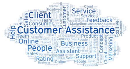 Fototapeta premium Customer Assistance word cloud.