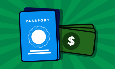 Illustration of a long shadow banknote icon with a laughing text face