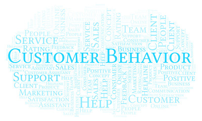 Obraz premium Customer Behavior word cloud.