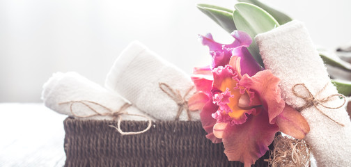 Spa items with orchid