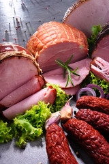 Composition with assorted meat products