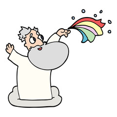 cartoon doodle god on cloud