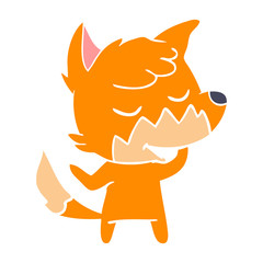 friendly flat color style cartoon fox