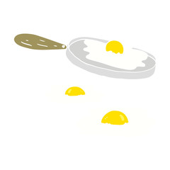 flat color illustration of a cartoon fried eggs