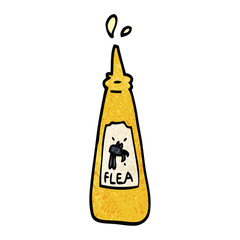 cartoon doodle flea treatment bottle
