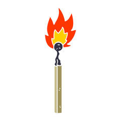 flat color style cartoon burning match