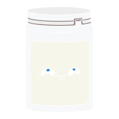 flat color style cartoon glass jar
