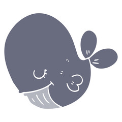 flat color style cartoon whale