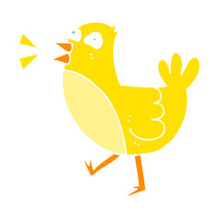 flat color illustration of a cartoon bird