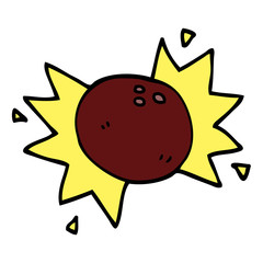 cartoon doodle striking bowling ball