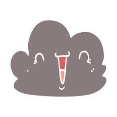 flat color style cartoon happy cloud