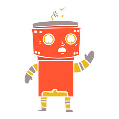 flat color style cartoon robot