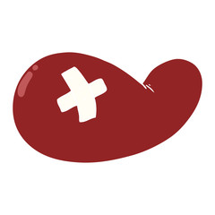 Fototapeta premium flat color style cartoon injured gall bladder