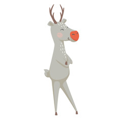 Reindeer scandinavian illustration. Christmas and New year character