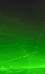 Abstract green light and laser beams, fractals  and glowing shapes  multicolored art background texture for imagination, creativity and design.