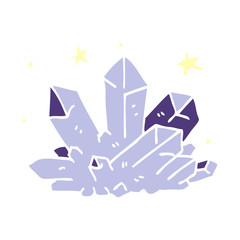 cartoon doodle magical crystal