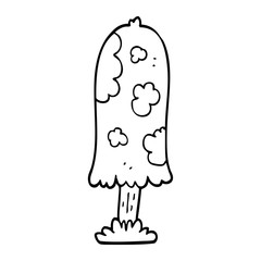 line drawing cartoon mushroom