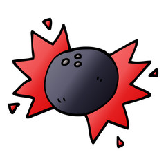 cartoon doodle bowling ball