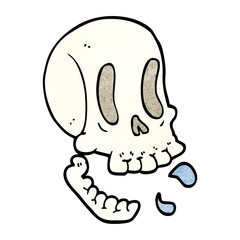 funny cartoon doodle skull